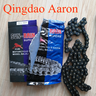 Black Motorcycle Chain and Sprocket for Performance on BAJAJ 428-112L Motorcycles